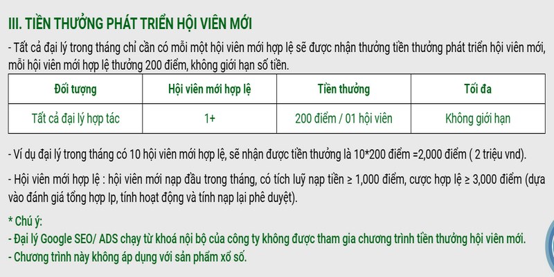 Thưởng phát triển đại lý QQ88 không giới hạn